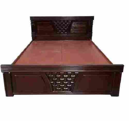 7x4 Feet Rectangular Polished Teak Wooden Double Bed