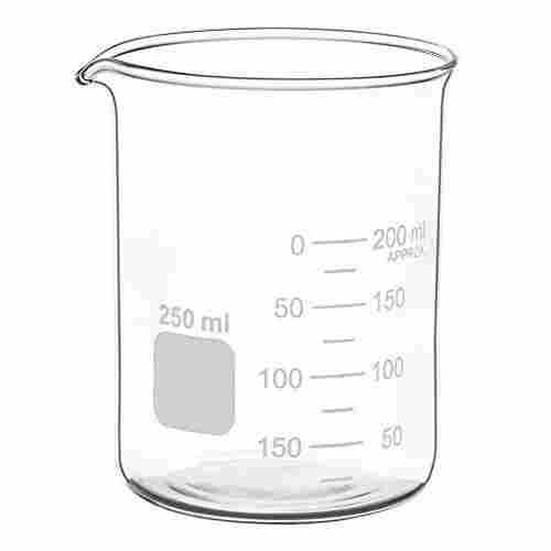 250 Milliliter 7 Inch 130 Gram Round Transparent Glass Beaker