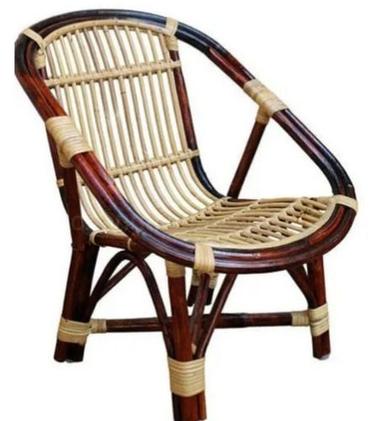 3X1.5X3 Foot Durable Polish Finish Handmade Cane Chair No Assembly Required