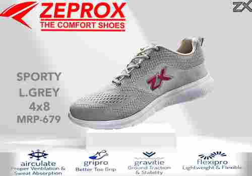Ladies Light Grey Everyday EVA Sole Sports Running Shoes (Sporty)