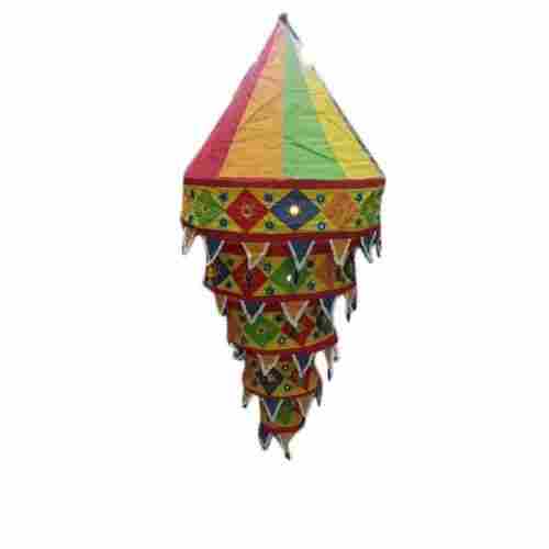 Traditional Round Handmade Large Lightweight Embroidered Fabric Lantern