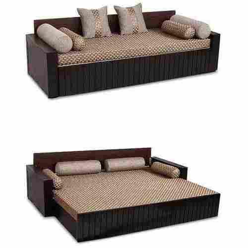 Beigh & Brown Double Lines Engineered Wood Aster Sofa Bed