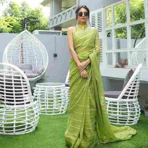 Ladies Bollywood Designer Silk Border Cotton Saree With Blouse Piece