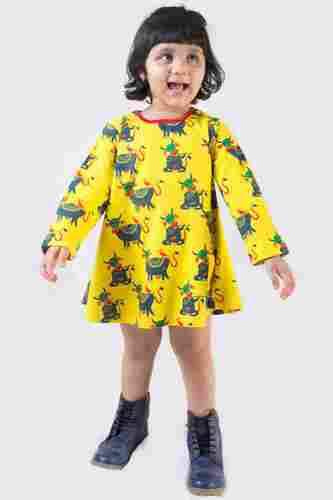Kids Printed Cotton Frock For Casual Wear