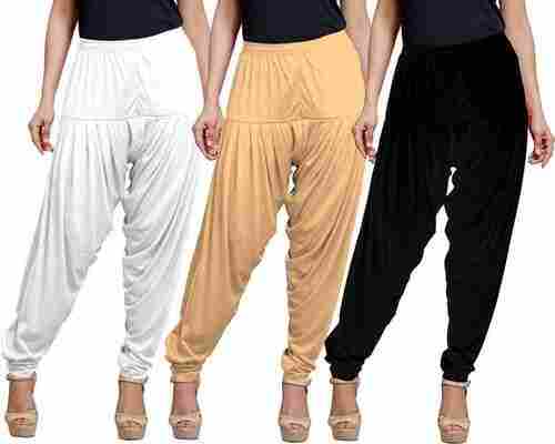 Ladies Plain Cotton Patiala Pant For Daily And Casual Wear