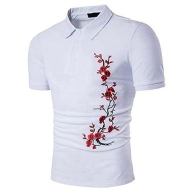 Men'S Embroidery Short Sleeve Coller Neck T Shirts Age Group: 18 Above