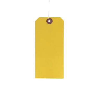 Yellow 2.5 Mm Thick Rectangular Plain Dyed Hard Paper Hang Tag