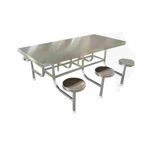 Modern Rectangular Indian Regional Carpentry Handmade Stainless Steel Dining Table