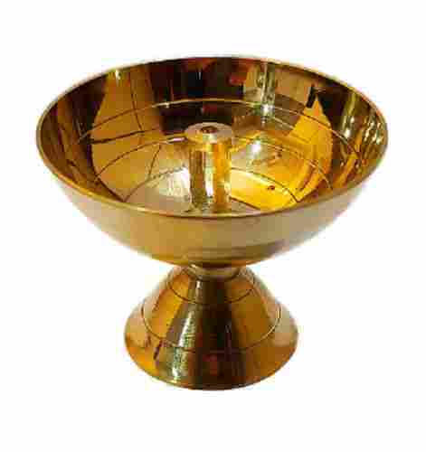3 Inch Long Round Polished Brass Oil Lamp