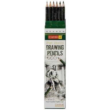 Black Finest Crystalline Graphite Lead 7 Inches Wooden Drawing Pencil, Box Of 6 Pieces