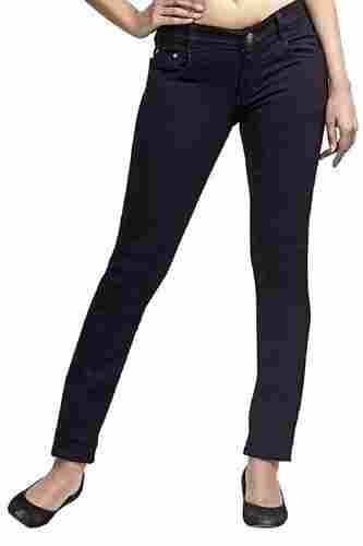 Casual Wear Skinny Plain Dyed Cotton Stretchable Jeans For Ladies 
