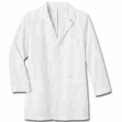Comfortable Full Sleeves Button Closure Daily Wear Plain Cotton Lab Coat