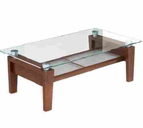 Rectangular Wood And Glass Made Table For Home