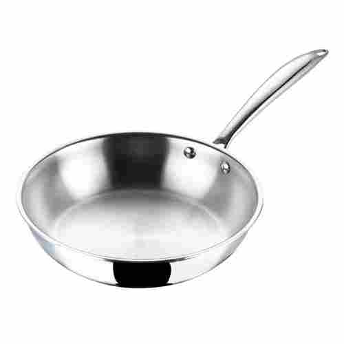 Round Glossy Finished Stainless Steel Cooking Pan For Kitchen Purpose