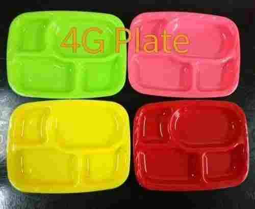 Rectangular Plastic Apple 4g Partition Plate For Home & Restaurant