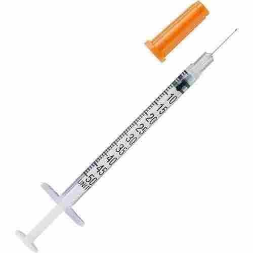 Transparent Plastic Insulin Syringe, Steel Needle
