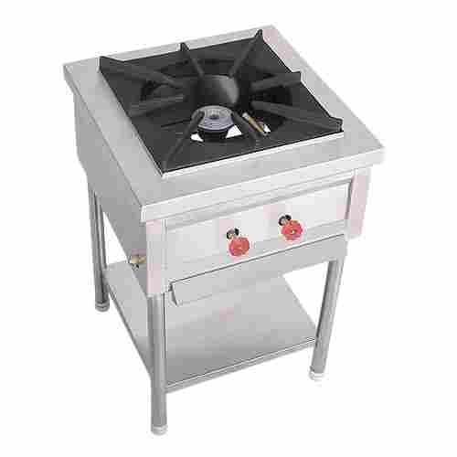 Stainless Steel Body Manual Single Burner Cooking Range For Hotels Use