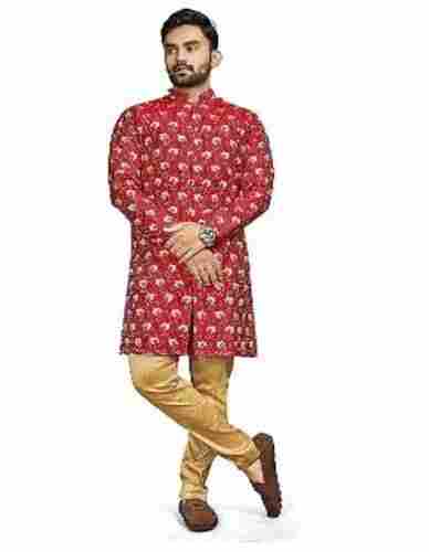 Men Ethnic Wear Full Sleeves Printed Poly Cotton Kurta And Pajama
