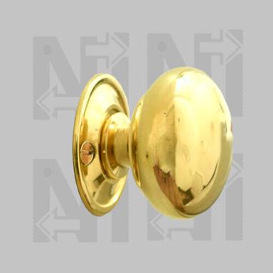 Exterior Plain Polished Golden Brass Door Knob