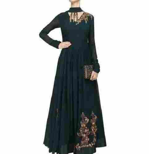 Ladies Full Sleeves Embroidered Georgette Designer Anarkali Suit