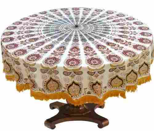 65 Inch Cotton Printed Round Table Cover For Home