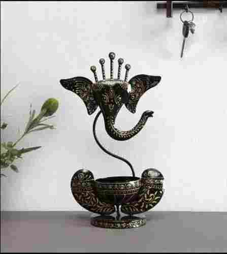 Metal Ganesha Idol Deepak/Diya Stand (Candle Holder) For Interior House Warming