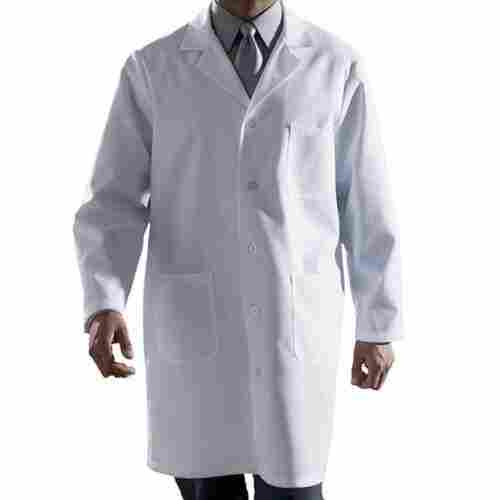 Plain White Unisex Full Sleeves Hospital Lab Coat With Multiple Pockets