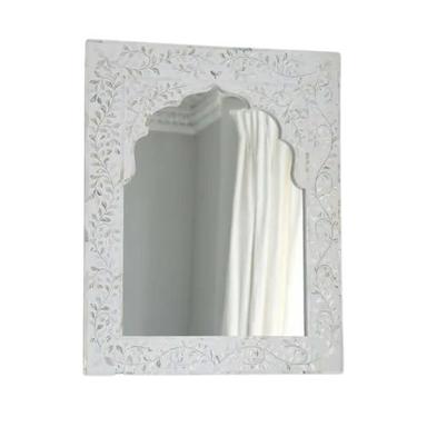 Silver Rectangular Elegant Stylish Hand Craved Plain Wall Mounted Glass Mirror