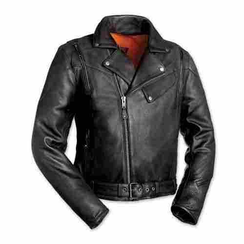 Winter Wear Zipper Closure Full Sleeves Plain Leather Jackets For Mens