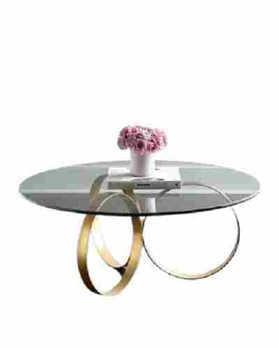 Round Transparent Modern Plain One-Piece Iron Decorative Glass Center Table