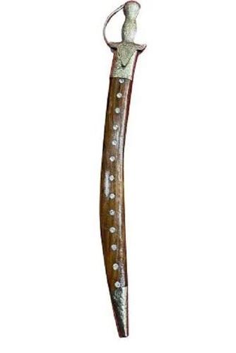 Indian 24 Inch Polished Iron Wooden Cover Antique Sword