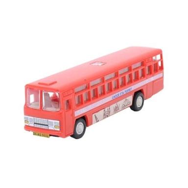 Red Plastic 15 X 3.5 X 4.5 Cm Long Shape Toy Bus Design: Printed