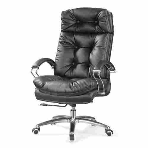 Adjustable Stainless Steel And Leather Push Back 360A C Swivel Executive Chair
