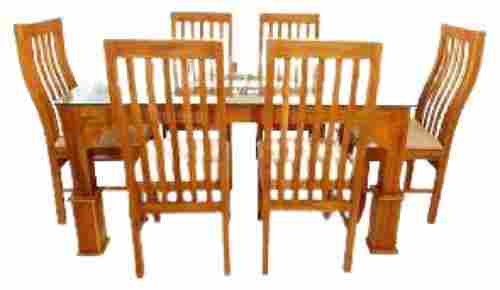 Rectangular Wood Brown Dining Table With Chairs