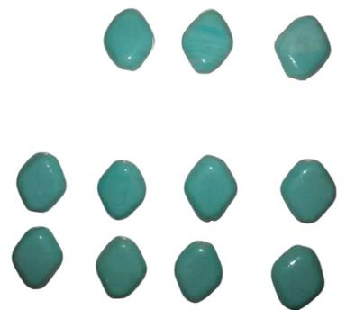 Green 1 Inches Oval Shaped Handmade Cutting Polished Finish Silica Glass Bead