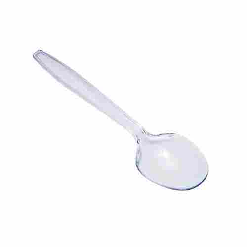 6 Inches Long Lightweight Rigid Hardness Plain Transparent Plastic Disposable Spoon