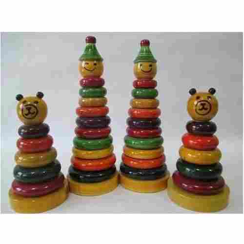Coated Round Handmade Wooden Stacking Toy