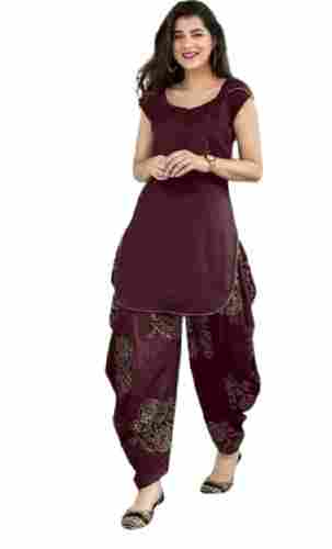 Pure Cotton Material Short Sleeves Plain Ladies Salwar Suits