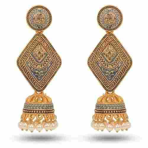 Skin Friendly Nickel And Lead Free Artificial Stylish Pearl Jhumka Earring