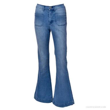 Blue Casual Wear Ladies Bell Bottom Denim Jeans