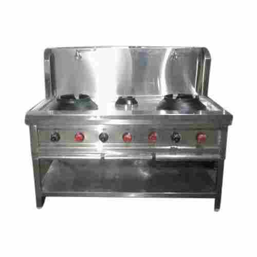 Manual Stainless Steel Three Burner Chinese Cooking Range