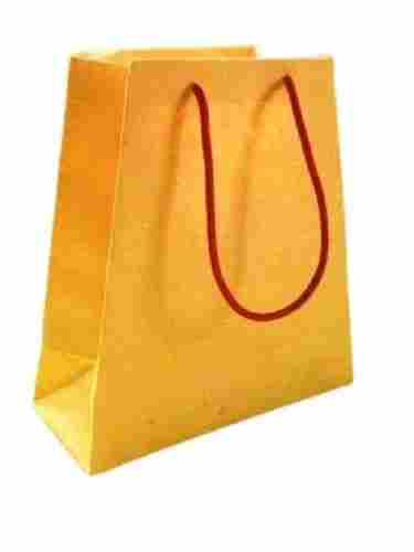 Recyclable Use Rope Handle Plain Yellow Paper Bag