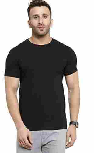 Short Sleeves Round Neck Plain Cotton T Shirts For Men