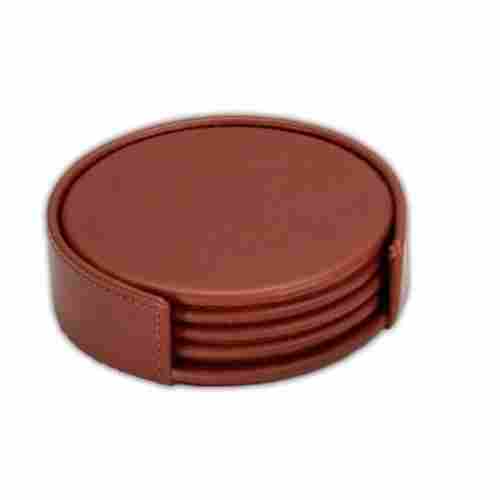 Matte Finished Round Leather Coaster
