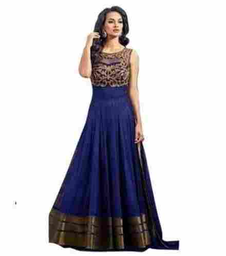 Sleeveless Long And Modern Designer Gown For Partywear
