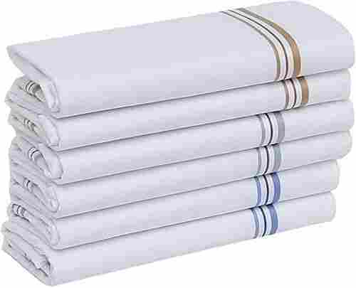 46cm X 46 Cm Size Plain Pattern Pure Cotton Handkerchiefs 
