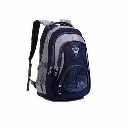 Blue And White Polyester College Bag