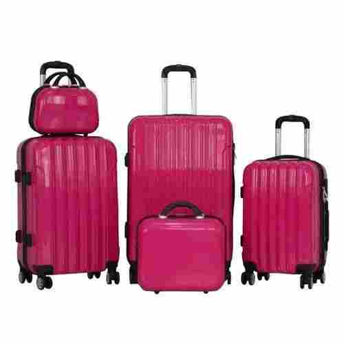 Machine Made Pink Plastic Trolley Bags