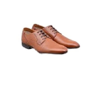 Brown Pure Leather Material Medium Heel Size Men'S Formal Shoes