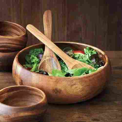 Food Grade Safe Round 400ML Kitchen Wooden Salad Serving Bowls